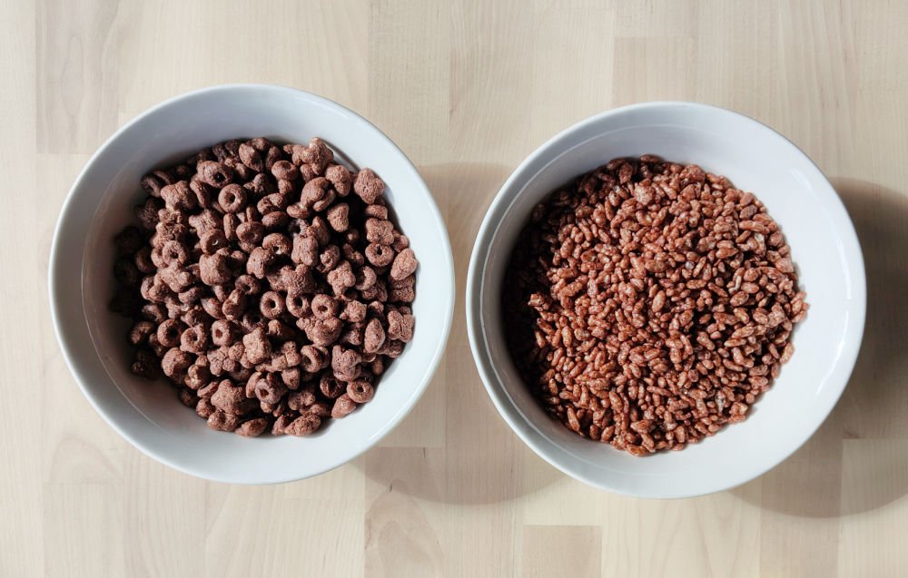 GF Cocoa Pops and XO Cocoa Crunch.