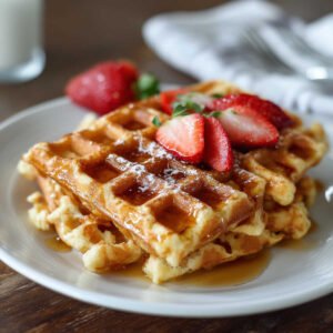 Gluten Free Waffles On A Plate.