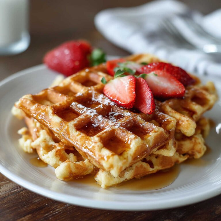 Gluten Free Waffles On A Plate.