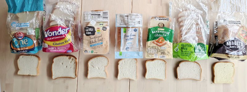 Gluten Free White Bread Slice Comparison