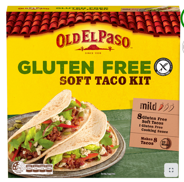 Old El Paso Gluten Free Soft Taco Kit Mexican Style 418g.