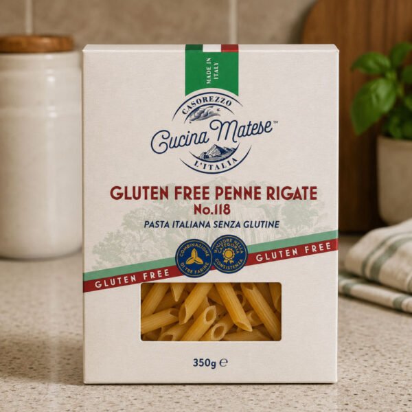 Cucina Matese Gluten Free Penne Pasta Front of Pack Cucina Matese Gluten Free Penne Pasta Front of Pack