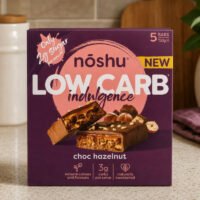 Noshu Low Carb Indulgence Bars Choc Hazelnut Front of Pack