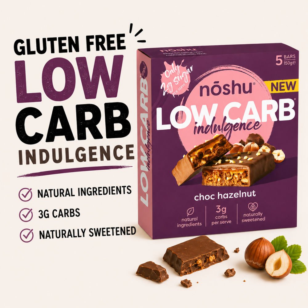 Noshu Low Carb Indulgence Bars Choc Hazelnut Sale
