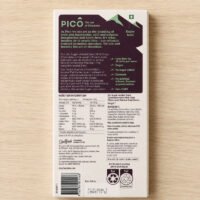 Pico No Sugar Added Dark Chocolate Bar Mint 80g Back of Pack