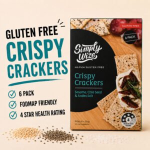 Simply Wize Gluten Free Crispy Crackers Sesame Chia Seed and Andes Salt 150g