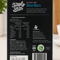 Simply Wize Gluten Free Rice Bars Milk Choc Back of Pack