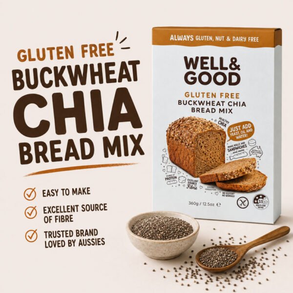 Well and Good Gluten Free Buckwheat Chia Bread Mix 360g